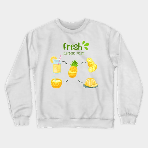 Pineapple Fresh Summer Fruit Crewneck Sweatshirt by SalxSal